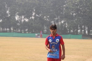 Spinner turning the ball during a practice session.