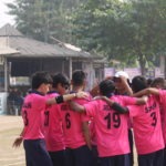 Match officials and team captains during the pre-match toss ceremony