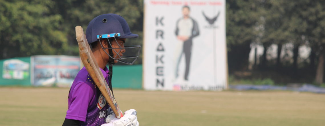 Cricketers performing during Cricket Trial in Karnali Province, Nepal under GHC India