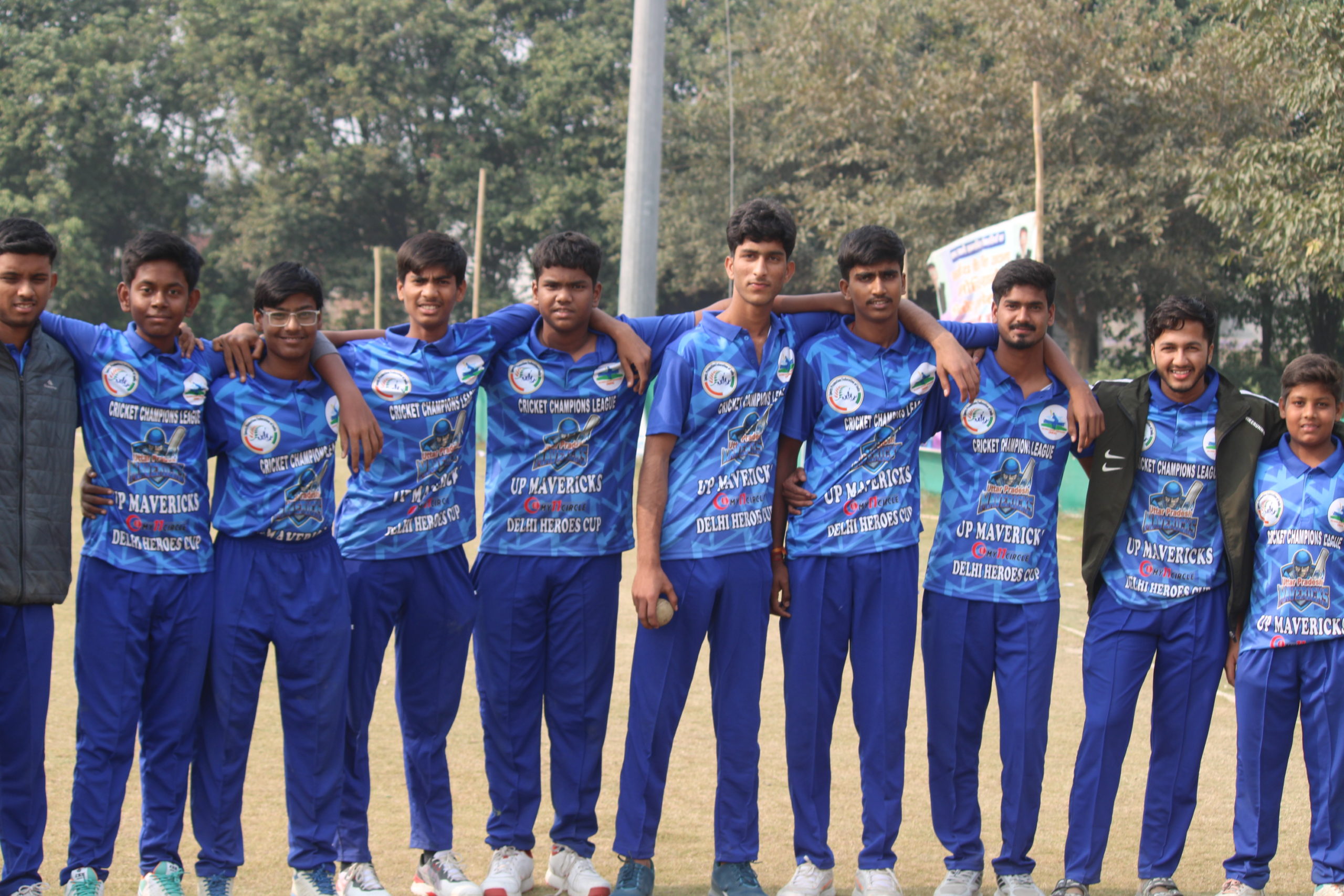 Young players participating in Cricket Trial in Bagmati Province, Nepal