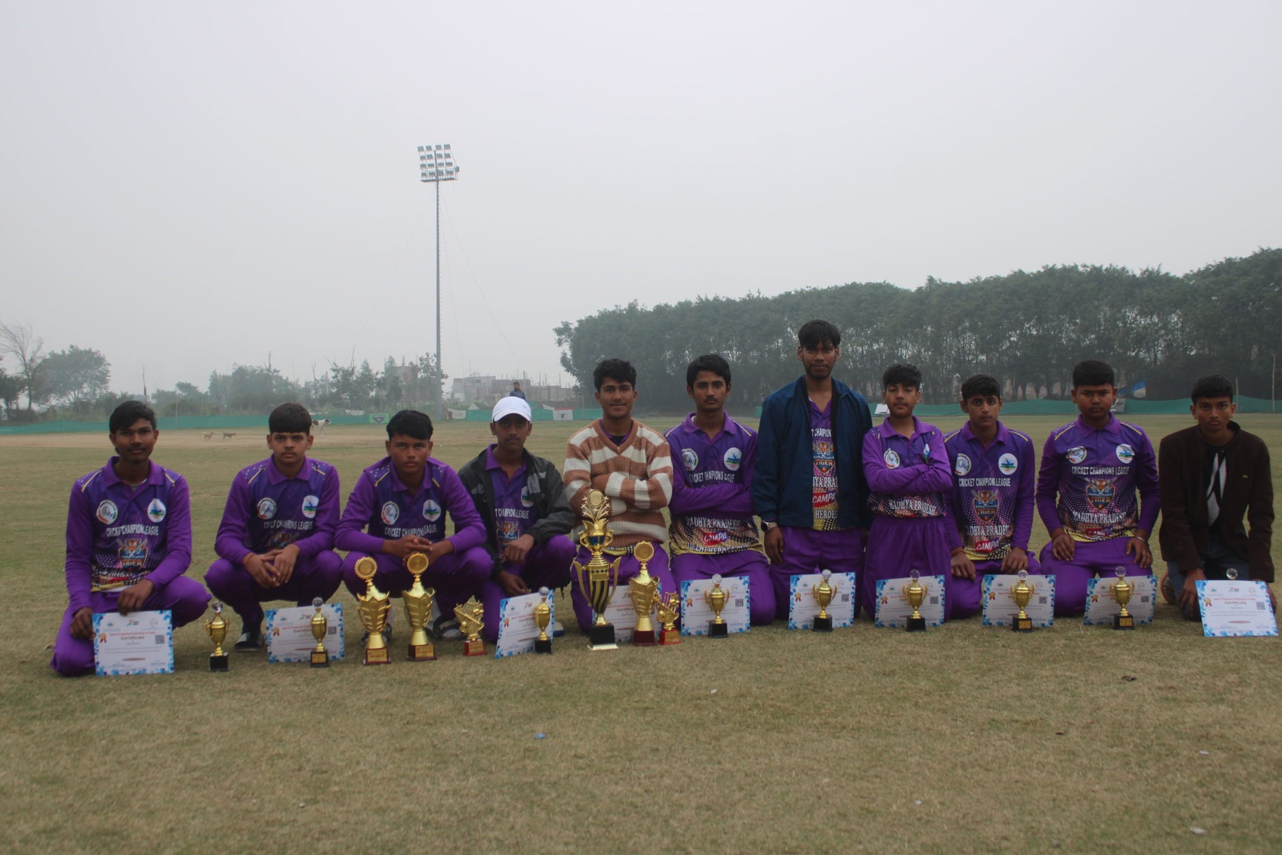 Team group photo with trophy