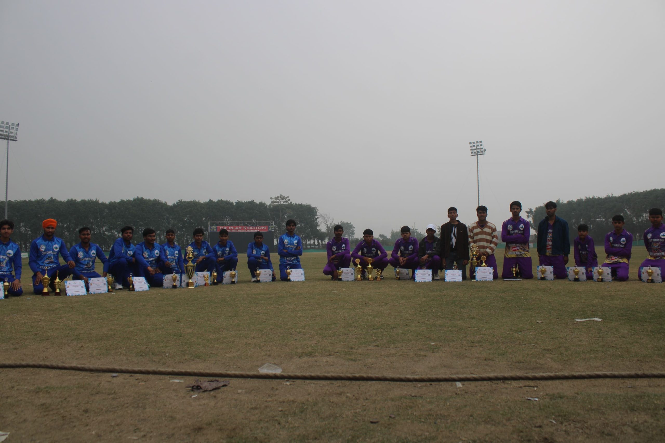 Team group photo with trophy