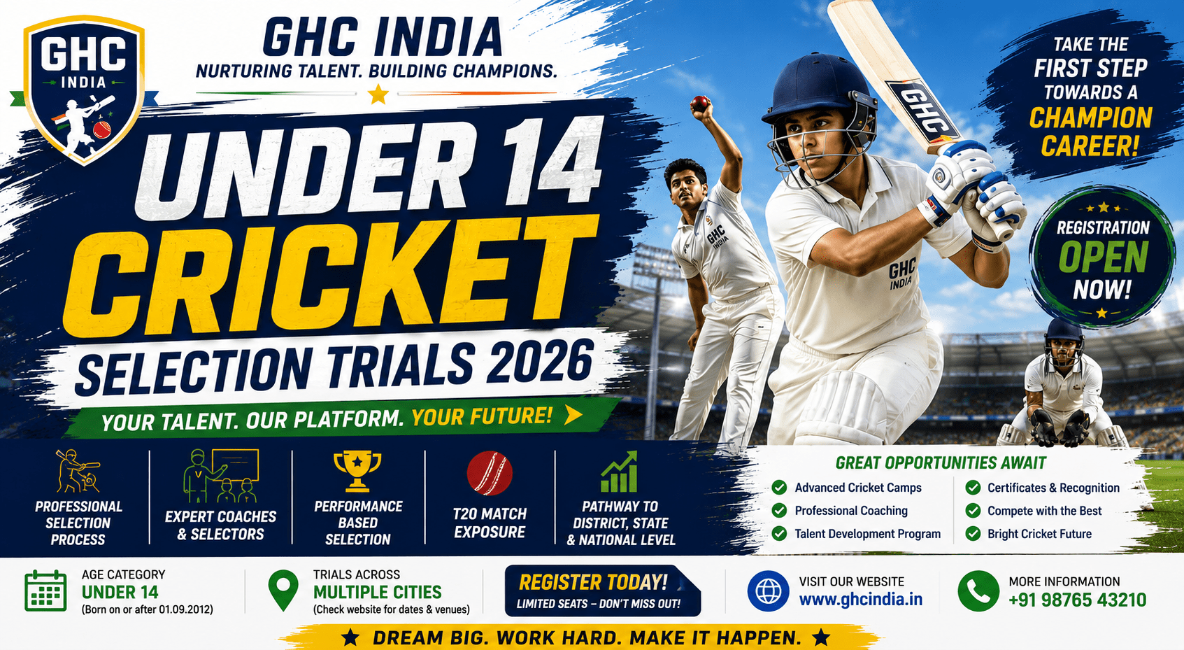 Under 14 cricket selection trials 2026